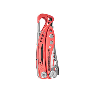 Skeletool CX Guava in a closed front position.